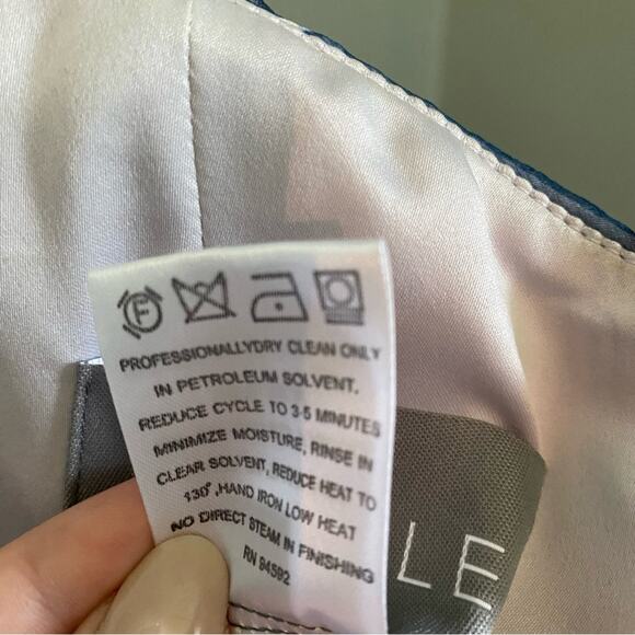 Amsale Watercolor Long Strapless Bridesmaid Evening Crinkle Silk Chiffon Dress - Picture 9 of 10